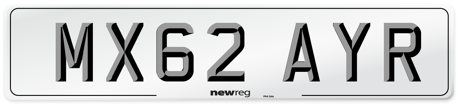 MX62 AYR Number Plate from New Reg